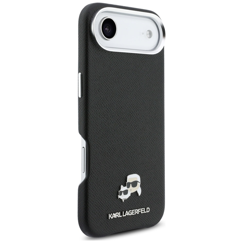 Karl Lagerfeld Karl & Choupette Head Pins Saffiano MagSafe-etui til iPhone Air - Sort
