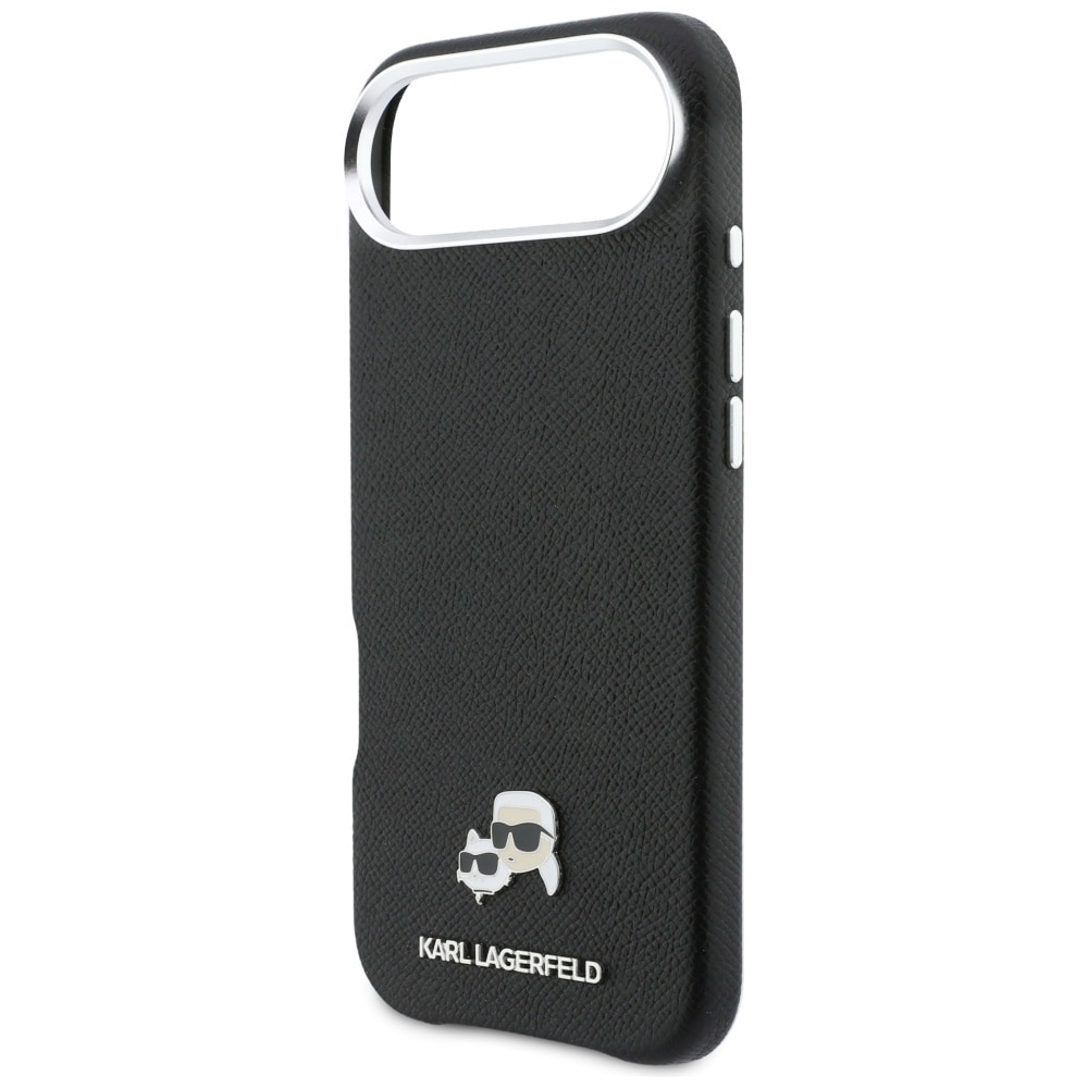 Karl Lagerfeld Karl & Choupette Head Pins Saffiano MagSafe-etui til iPhone Air - Sort