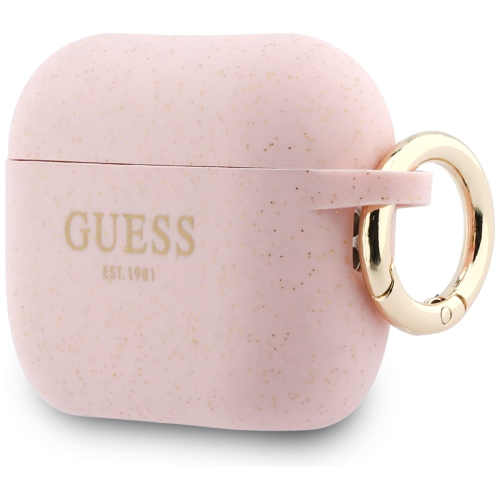 Guess Silikon Glitter Ringfodral för AirPods Pro 3 - Rosa