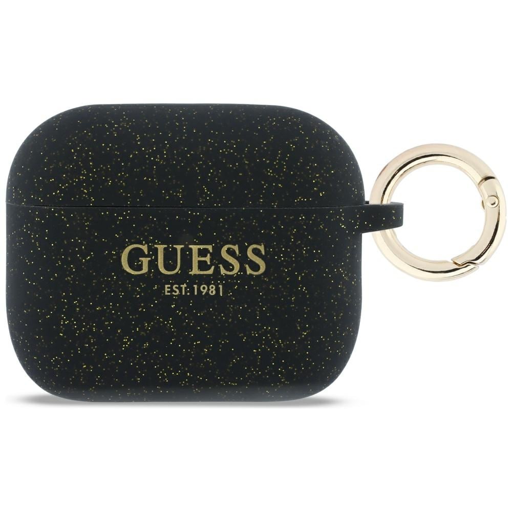Guess Silikon Glitter Ringfodral för AirPods Pro 3 - Svart