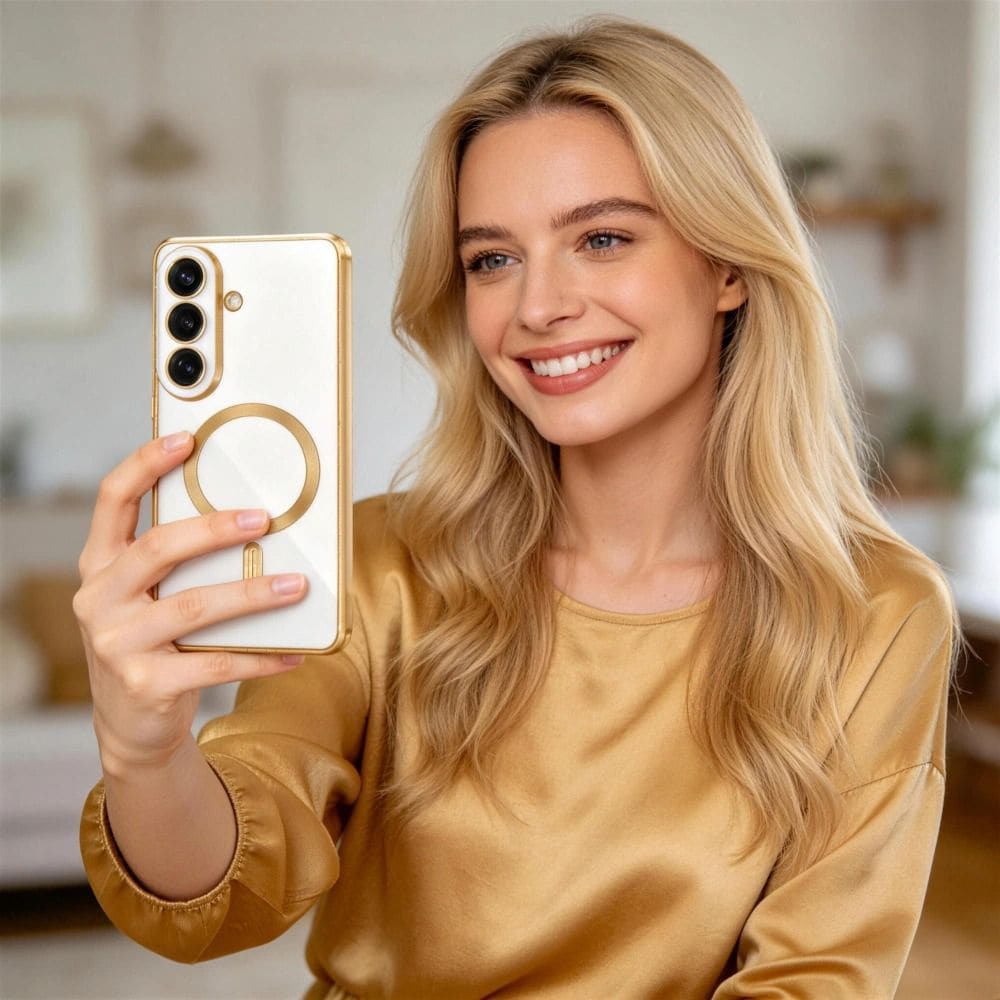 Tech-Protect MagFlex-etui til Samsung Galaxy S26+ - Gennemsigtig guld