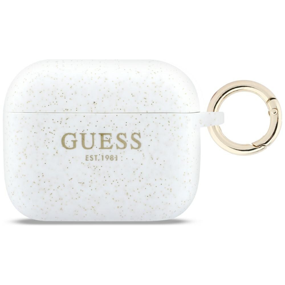 Guess Silikon Glitter Ringfodral för AirPods Pro 3 - Vit