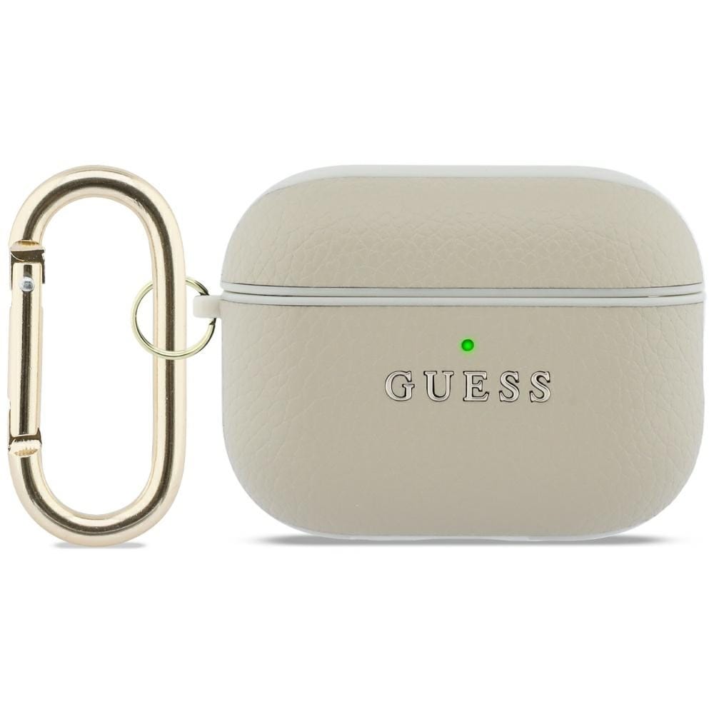 Guess Grained Classic Logo Hook-fodral för AirPods Pro 3 - guld
