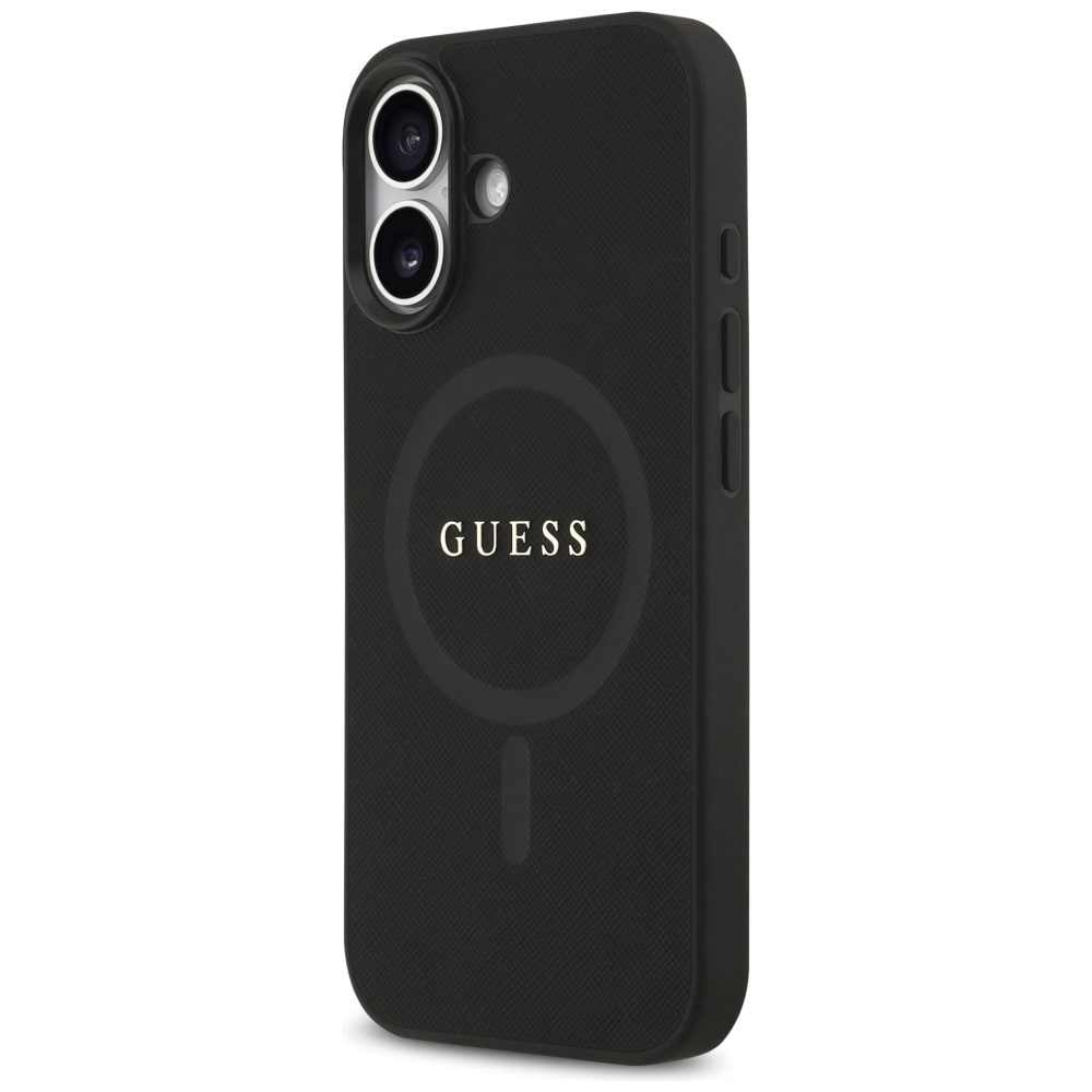 Guess Saffiano Classic Logo MagSafe-etui til iPhone 17 - sort