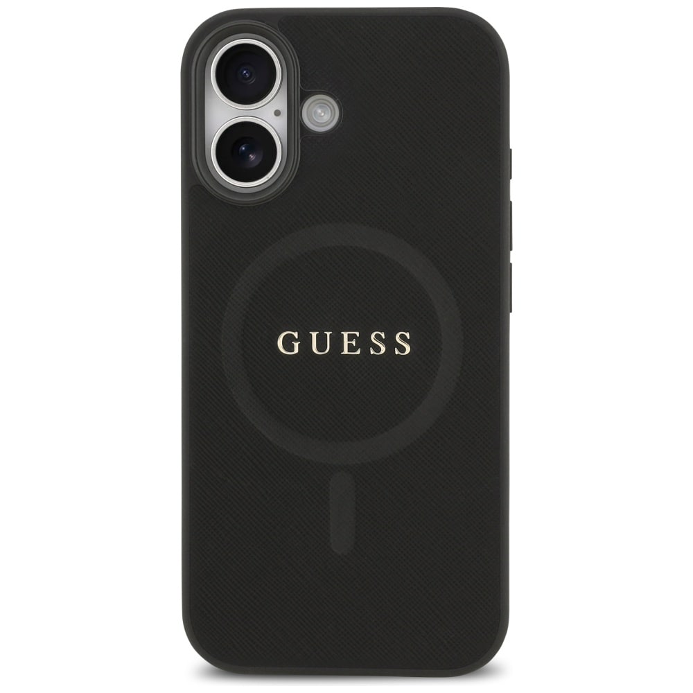 Guess Saffiano Classic Logo MagSafe-etui til iPhone 17 - sort