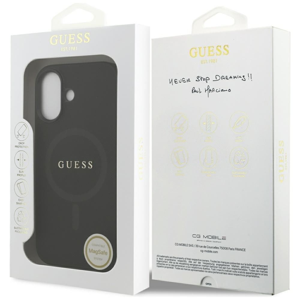 Guess Saffiano Classic Logo MagSafe-etui til iPhone 17 - sort
