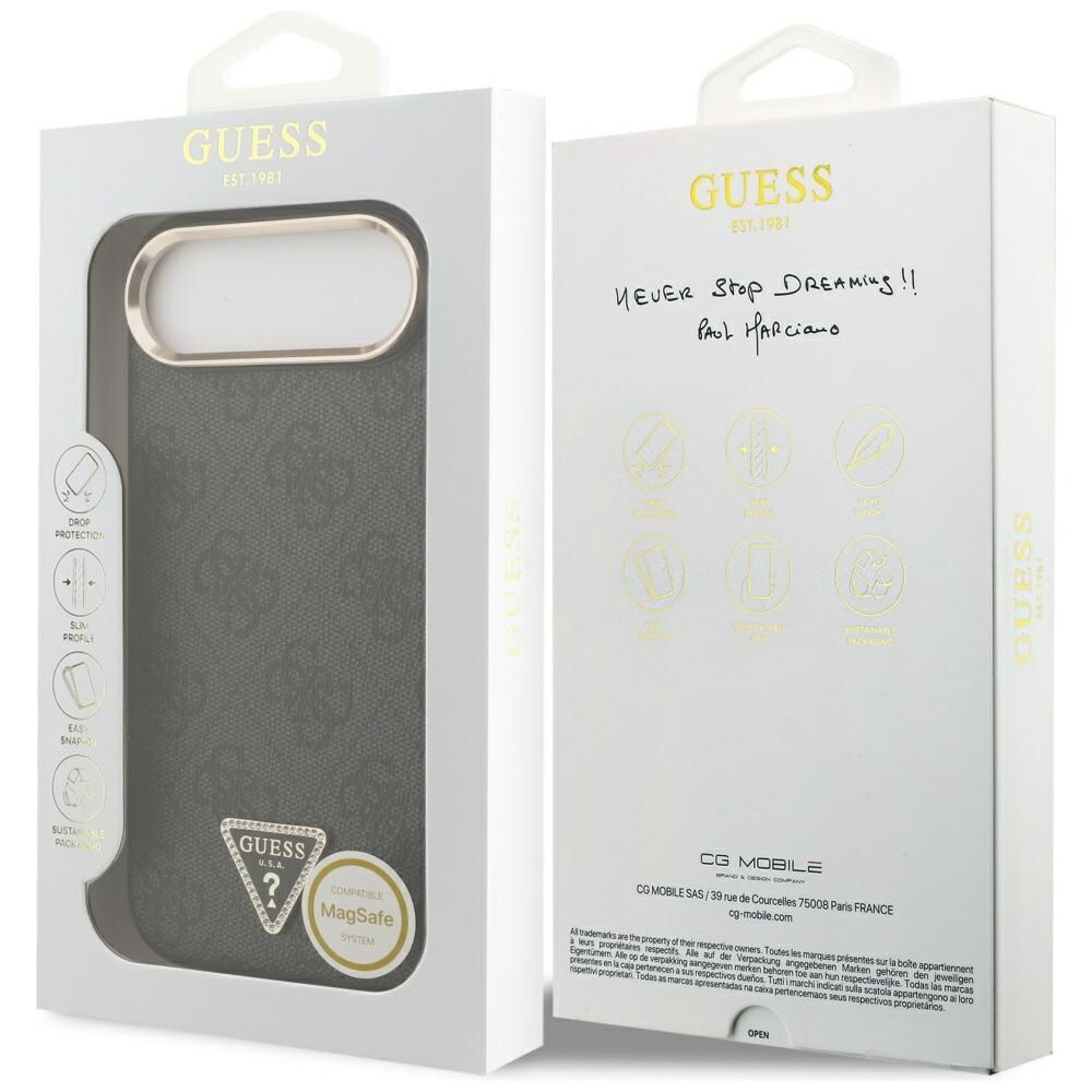 Guess 4G Triangle Logo MagSafe-fodral för iPhone Air - svart och guld