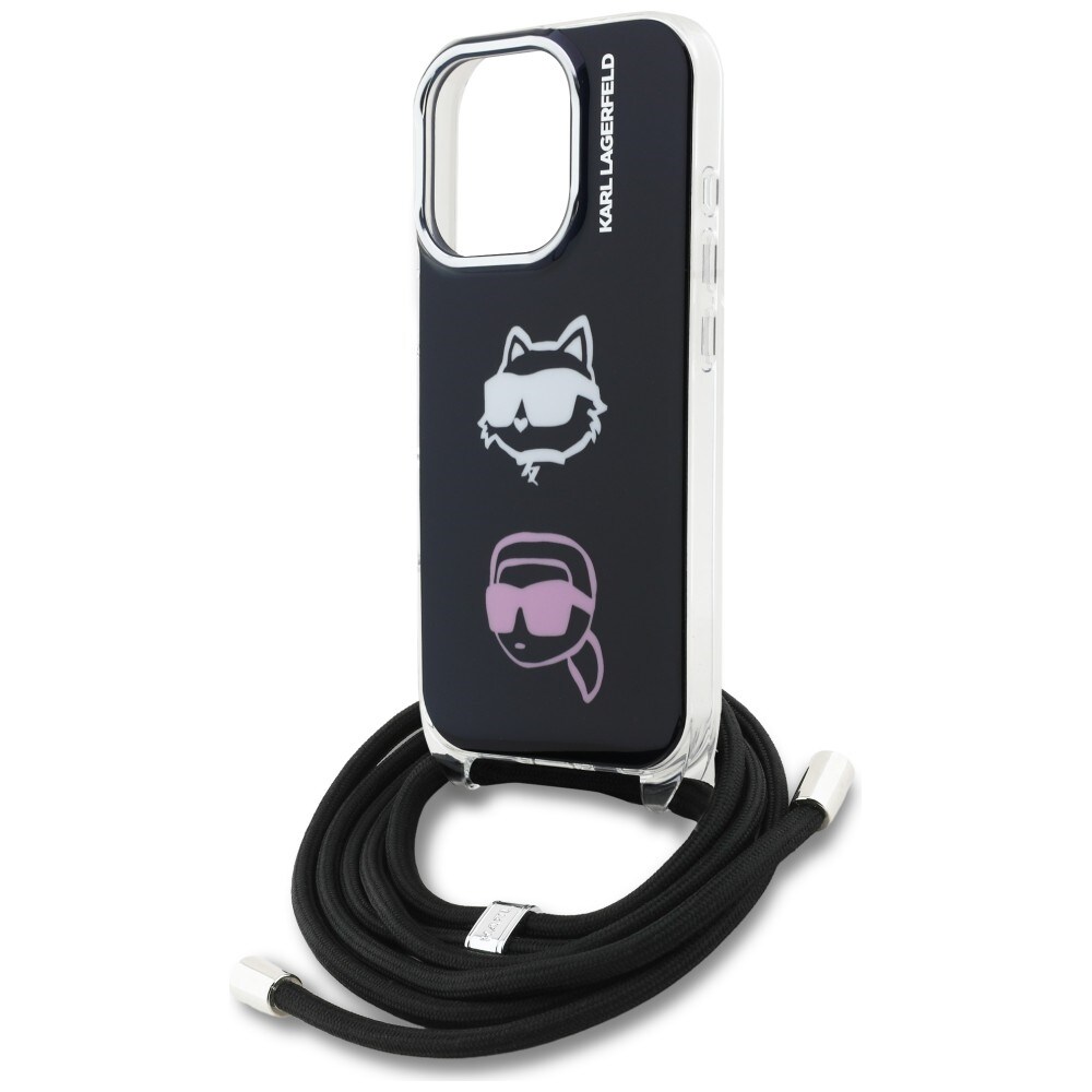 Karl Lagerfeld IML Crossbody Karl&Choupette Huvudfodral för iPhone 16 Pro Max - Svart