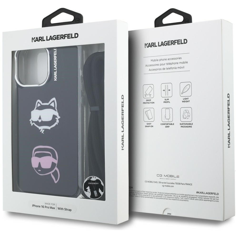 Karl Lagerfeld IML Crossbody Karl&Choupette Huvudfodral för iPhone 16 Pro Max - Svart