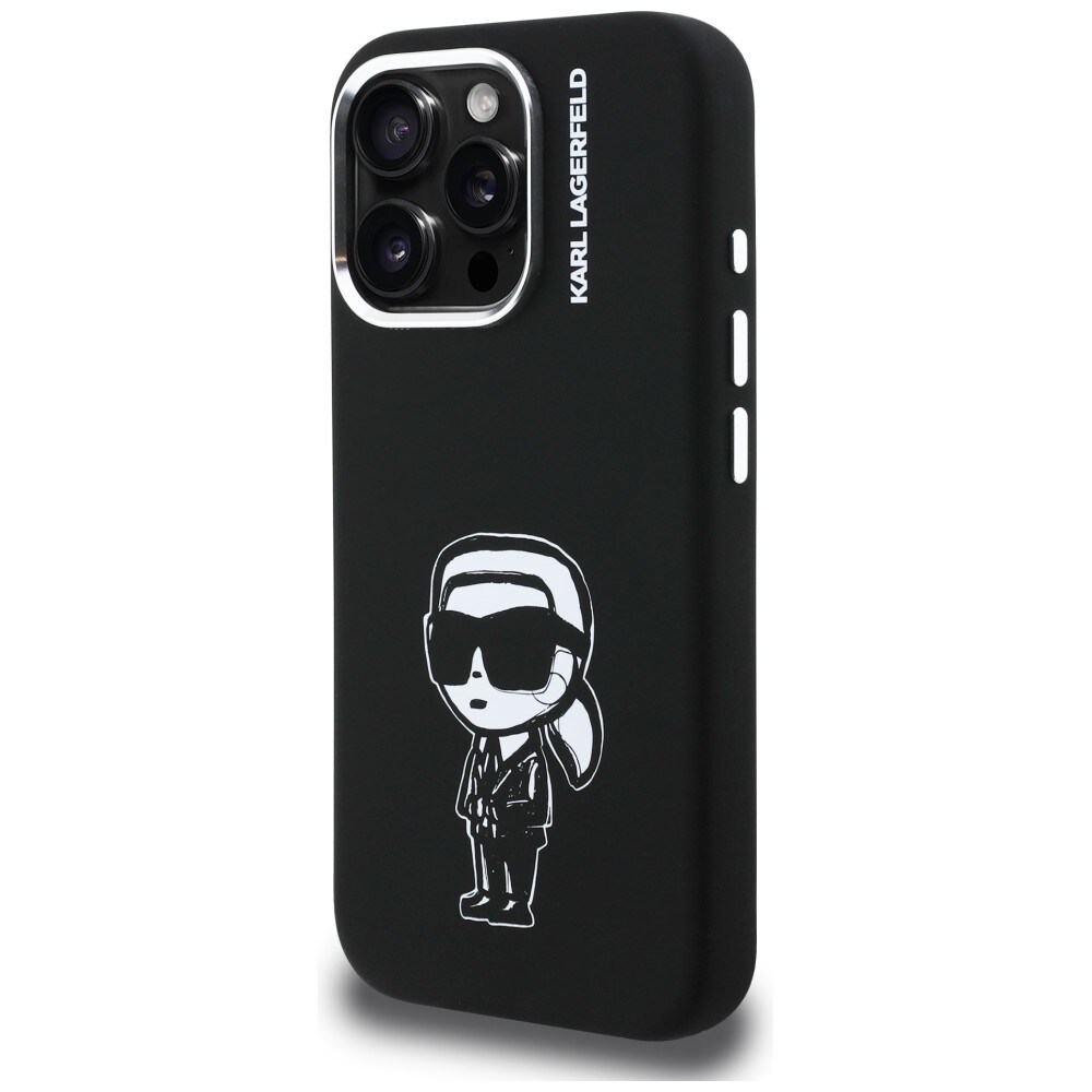 Karl Lagerfeld Silikon Karl Sketch MagSafe-fodral för iPhone 16 Pro - Svart