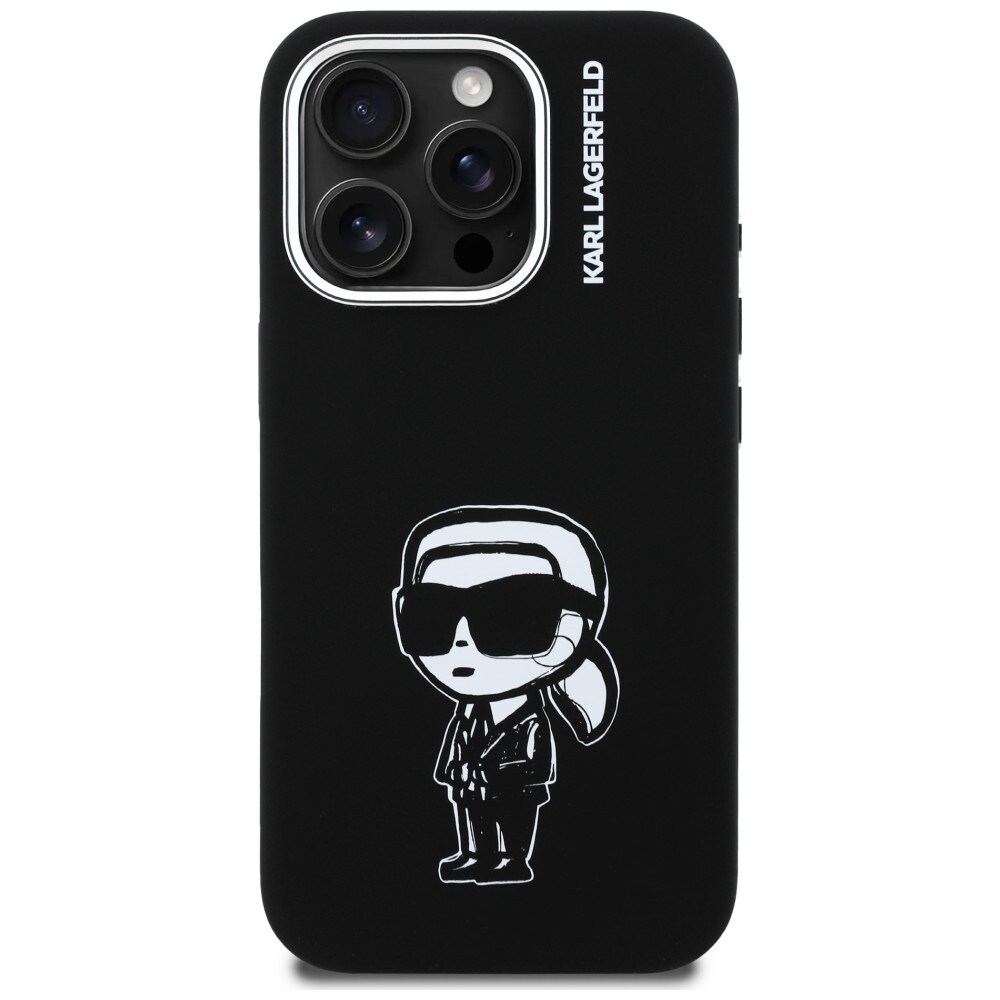 Karl Lagerfeld Silikon Karl Sketch MagSafe-fodral för iPhone 16 Pro - Svart