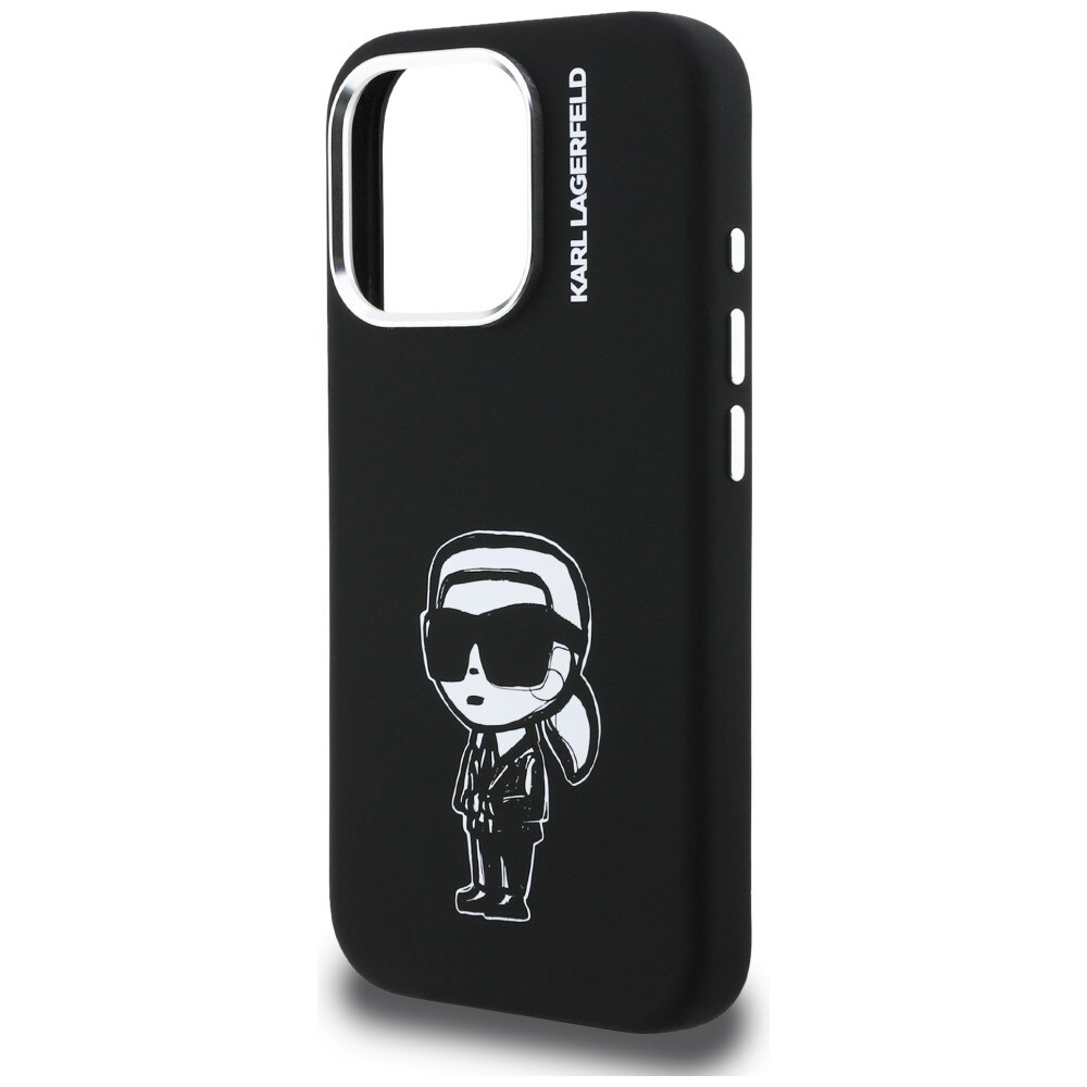Karl Lagerfeld Silikon Karl Sketch MagSafe-fodral för iPhone 16 Pro - Svart