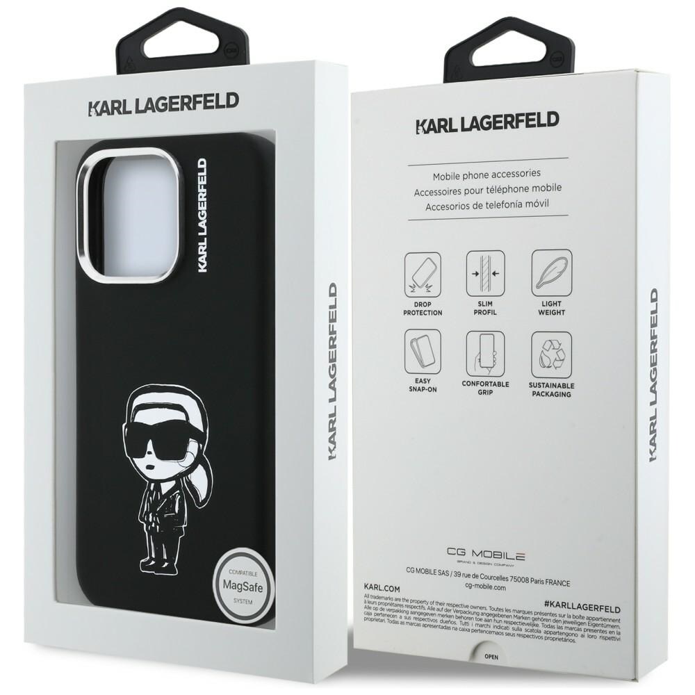 Karl Lagerfeld Silikon Karl Sketch MagSafe-fodral för iPhone 16 Pro - Svart