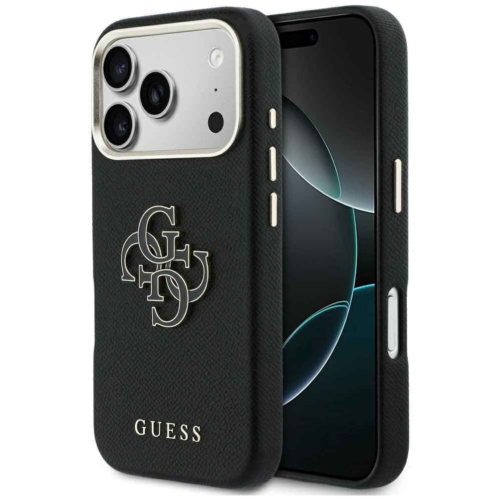 Guess FW Resin Logo-fodral för iPhone 17 Pro Max - Svart