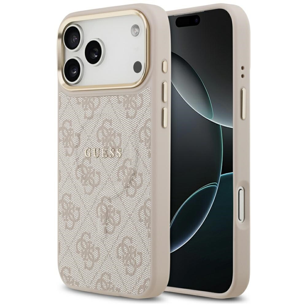 Guess 4G PU Classic Logo MagSafe-fodral för iPhone 17 Pro Max - Rosa