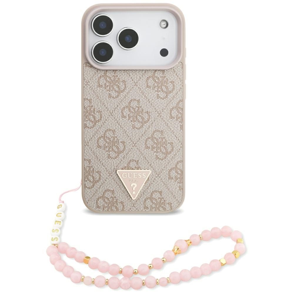 Guess 4G Strap Triangle Logo MagSafe-fodral för iPhone 17 Pro - Rosa