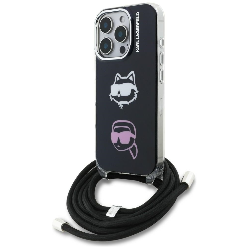 Karl Lagerfeld IML Crossbody Karl&Choupette Huvudfodral för iPhone 16 Pro - Svart