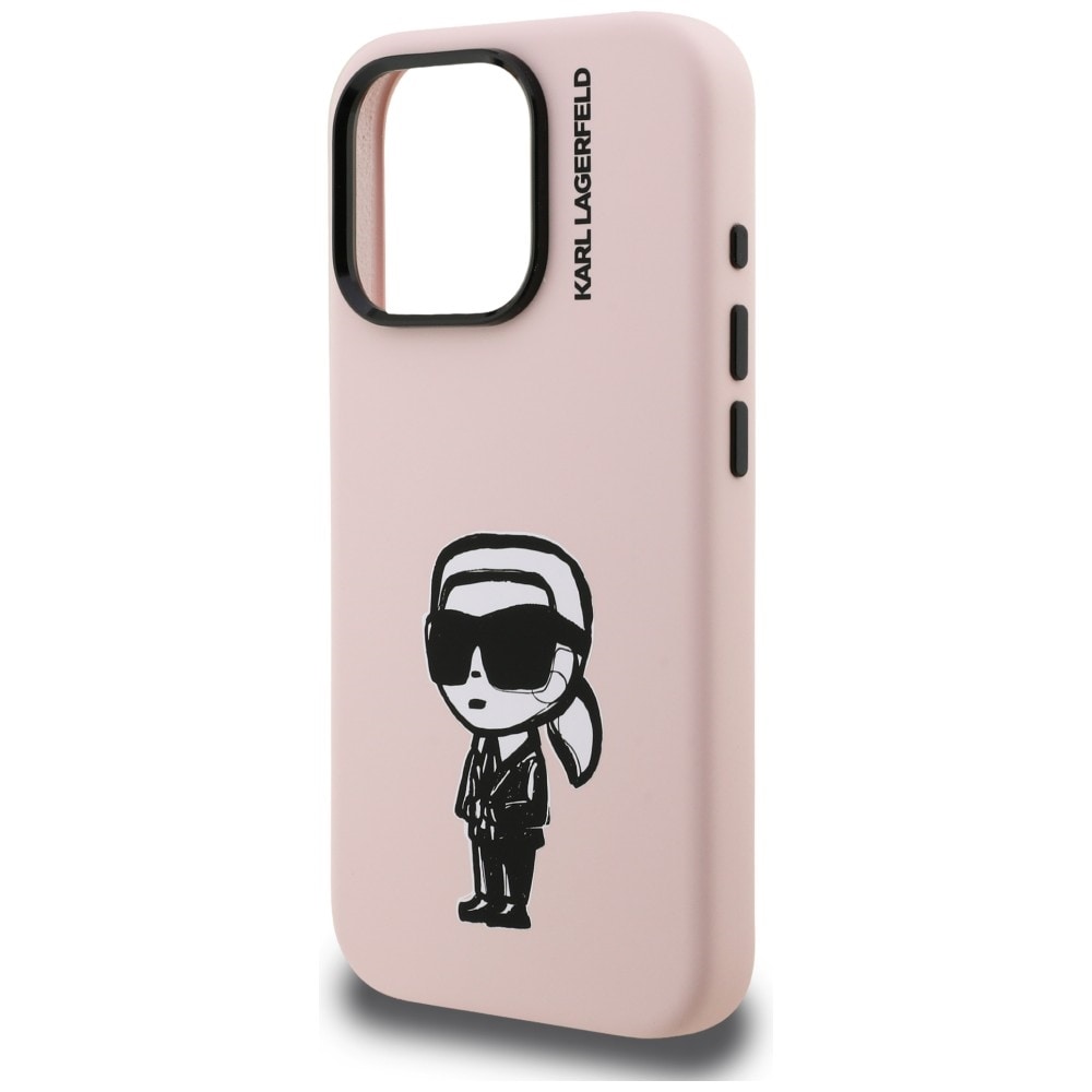 Karl Lagerfeld Silikon Karl Sketch MagSafe-fodral för iPhone 16 Pro Max - Rosa