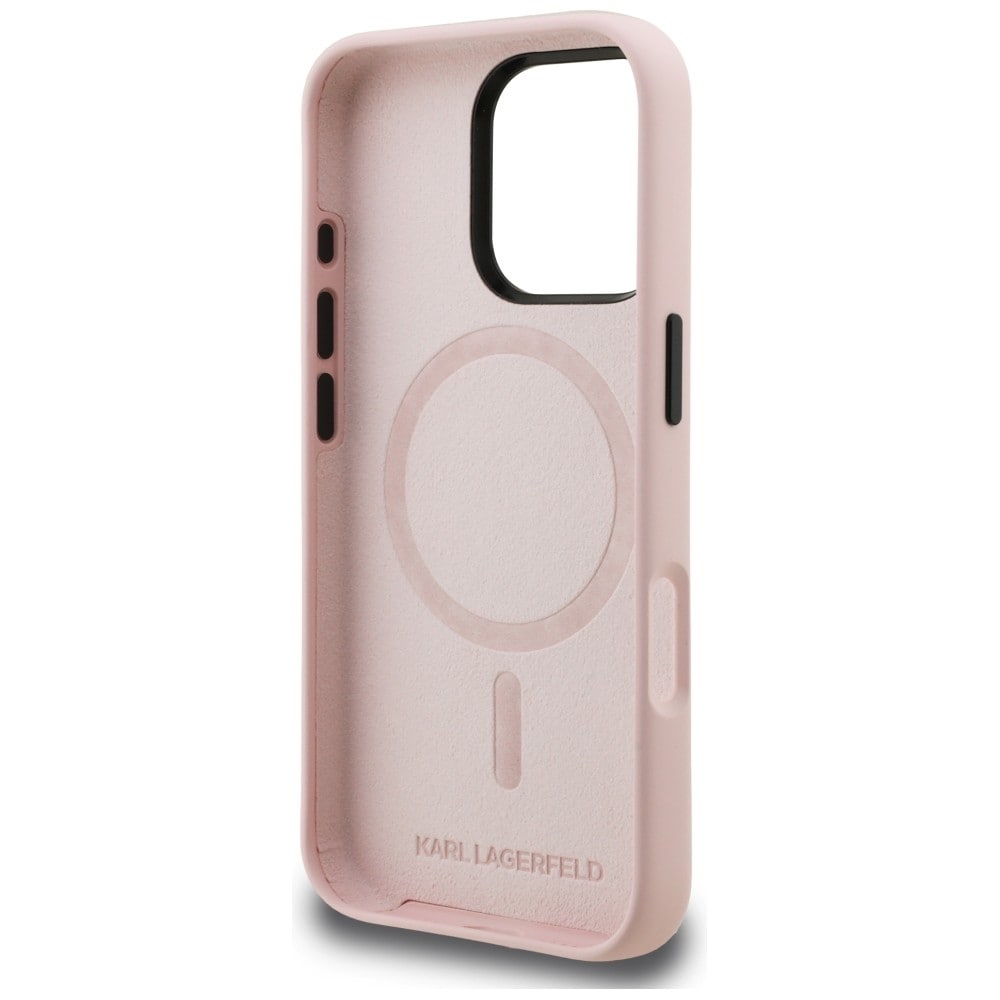 Karl Lagerfeld Silikon Karl Sketch MagSafe-fodral för iPhone 16 Pro Max - Rosa