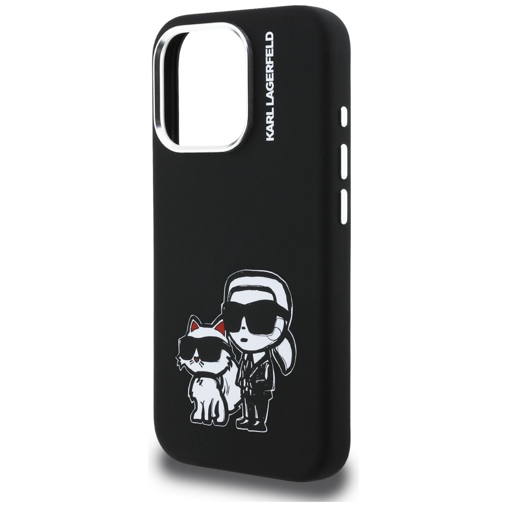 Karl Lagerfeld silikone Karl&Choupette Sketch MagSafe-etui til iPhone 16 Pro Max - Sort