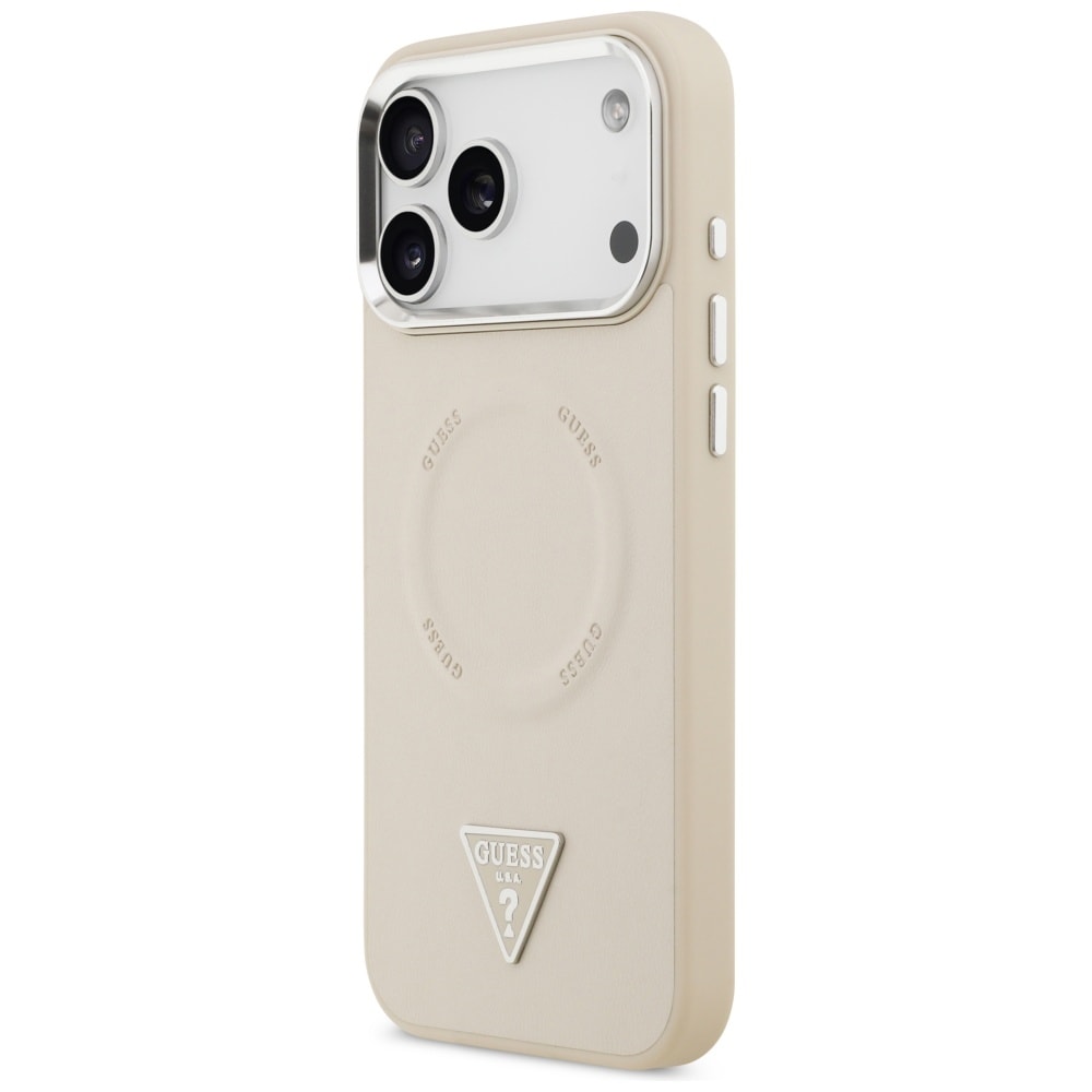 Guess MagSafe-fodral med triangellogo för iPhone 17 Pro - Beige