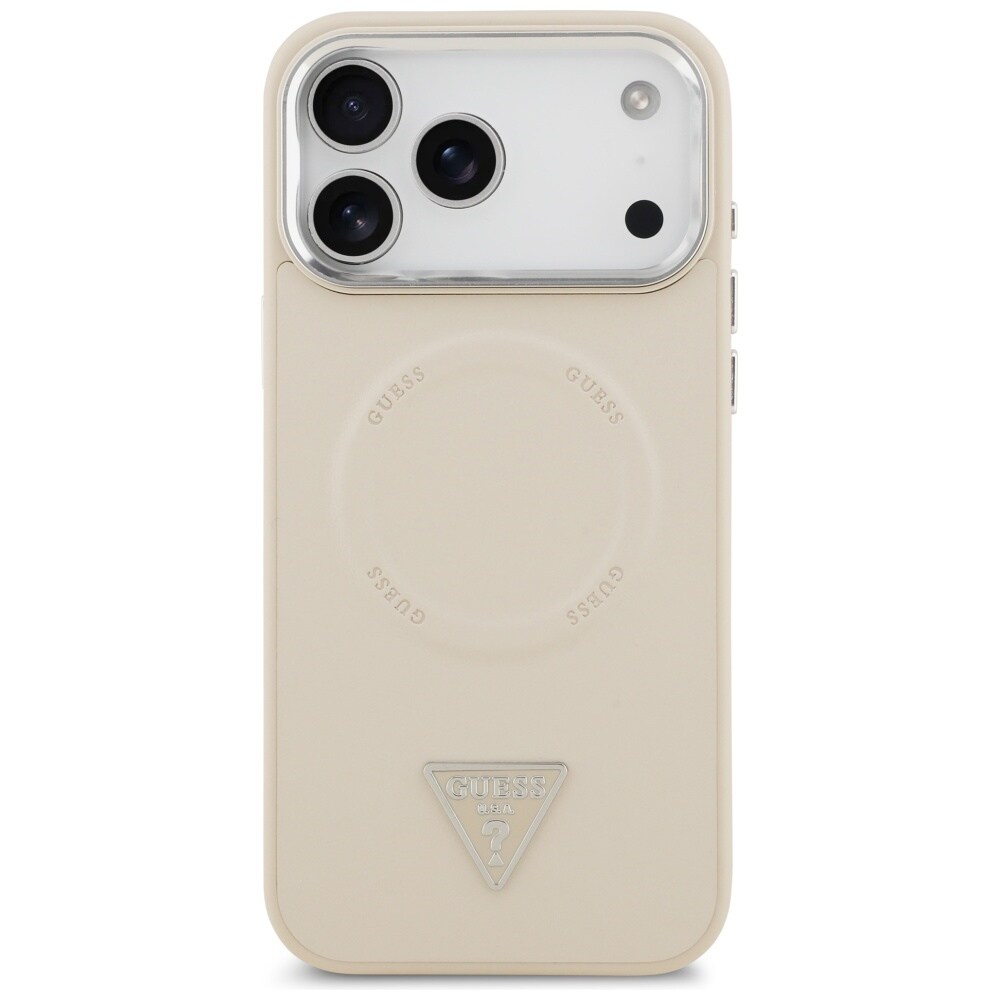 Guess MagSafe-fodral med triangellogo för iPhone 17 Pro - Beige