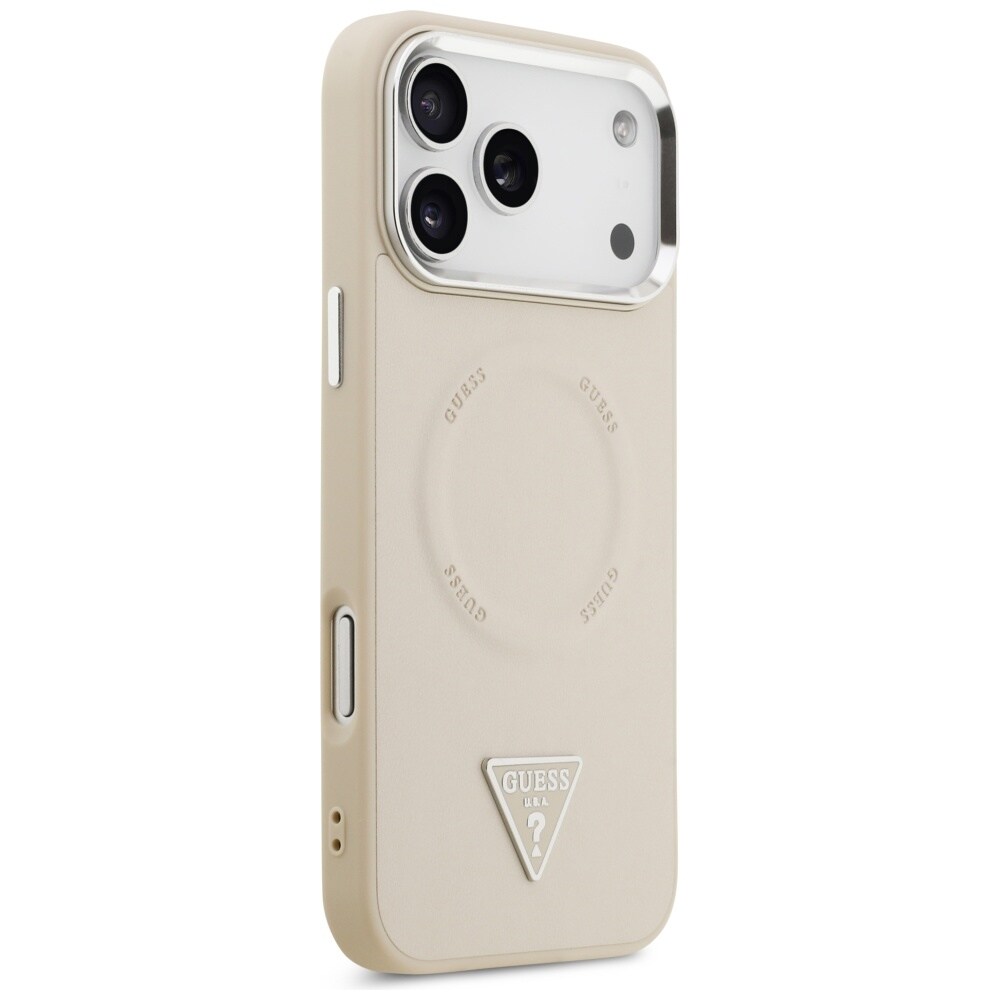 Guess MagSafe-fodral med triangellogo för iPhone 17 Pro - Beige