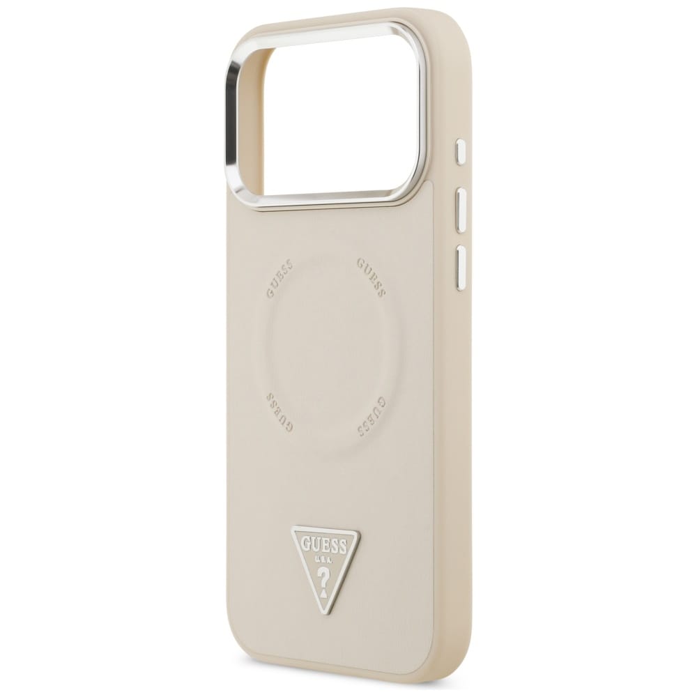 Guess MagSafe-fodral med triangellogo för iPhone 17 Pro - Beige