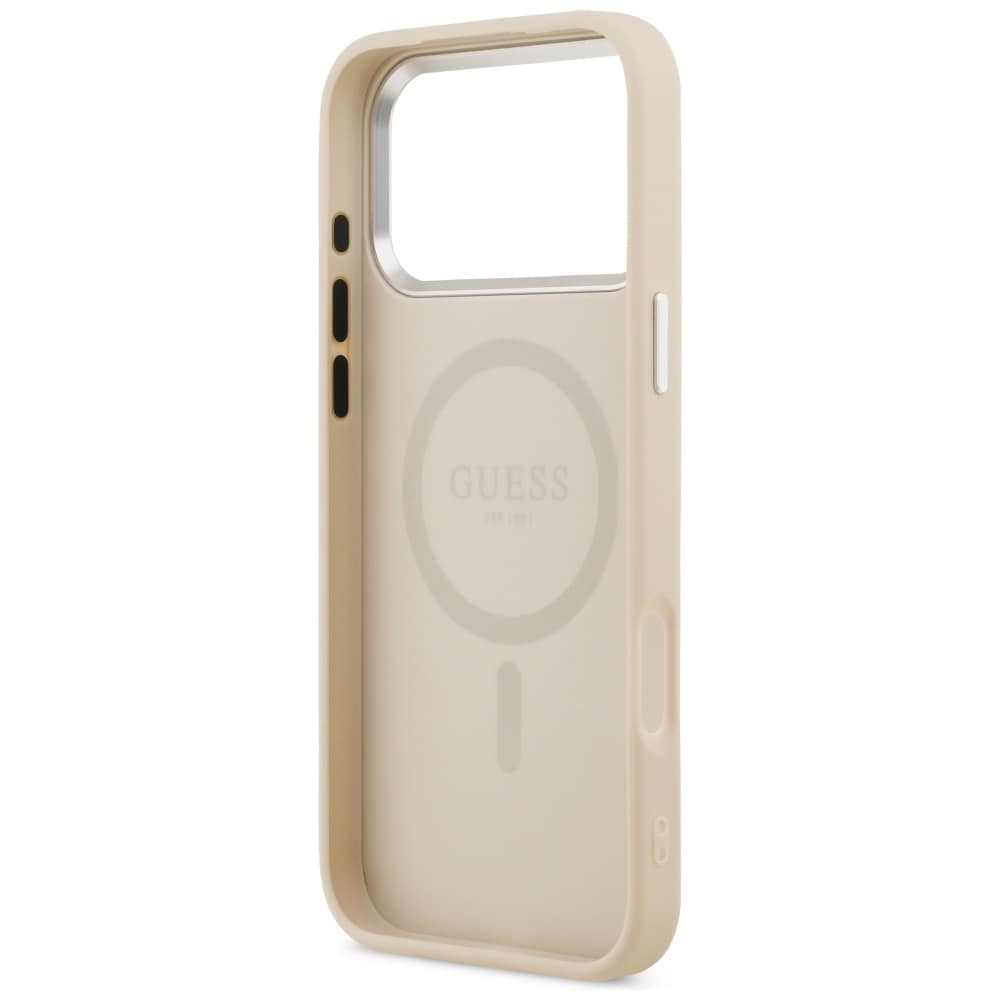 Guess MagSafe-fodral med triangellogo för iPhone 17 Pro - Beige