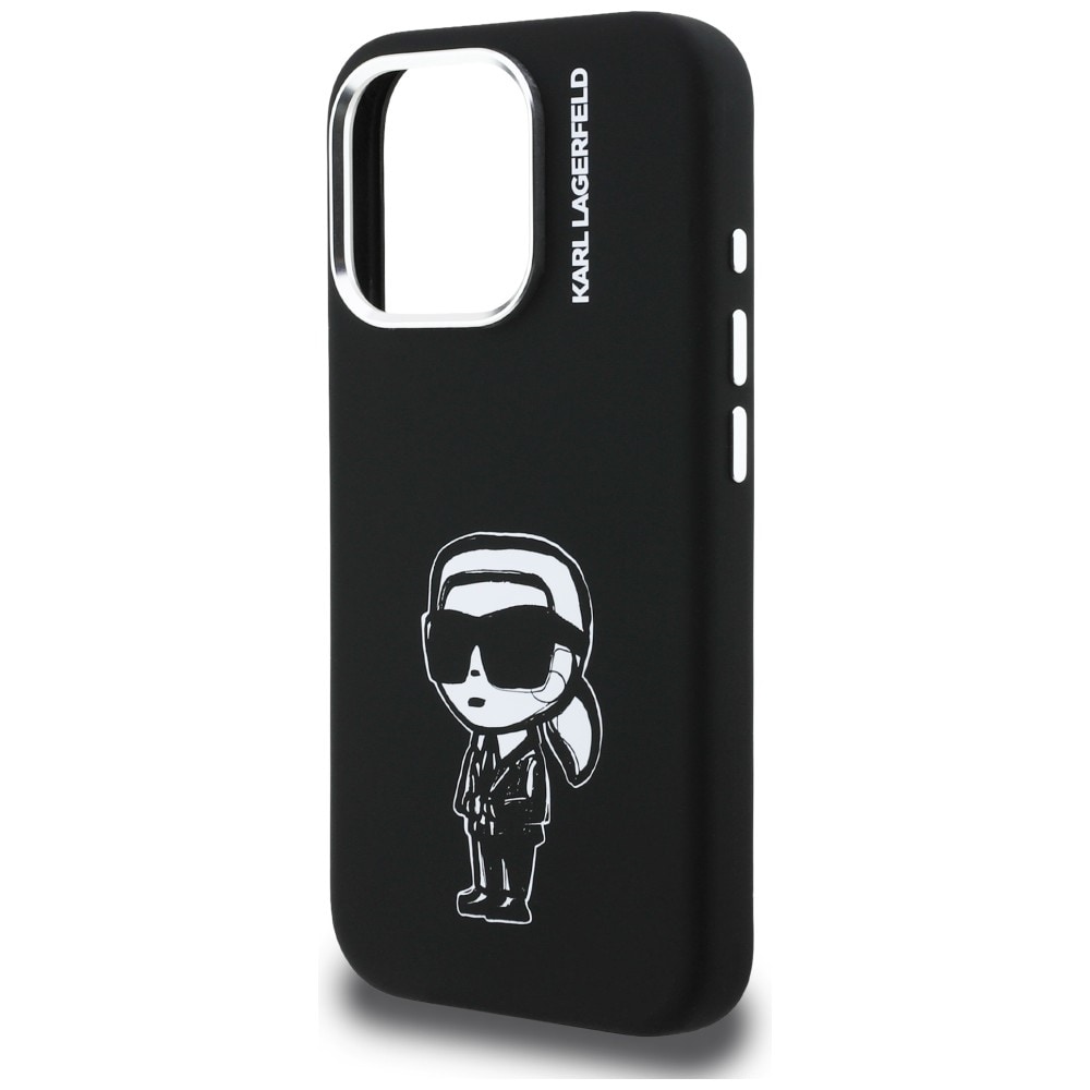 Karl Lagerfeld Silikone Karl Sketch MagSafe-etui til iPhone 16 Pro Max - Sort