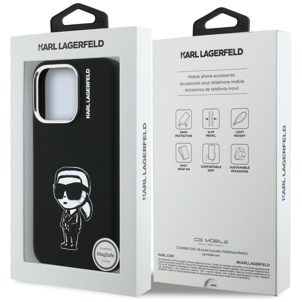 Karl Lagerfeld Silikone Karl Sketch MagSafe-etui til iPhone 16 Pro Max - Sort