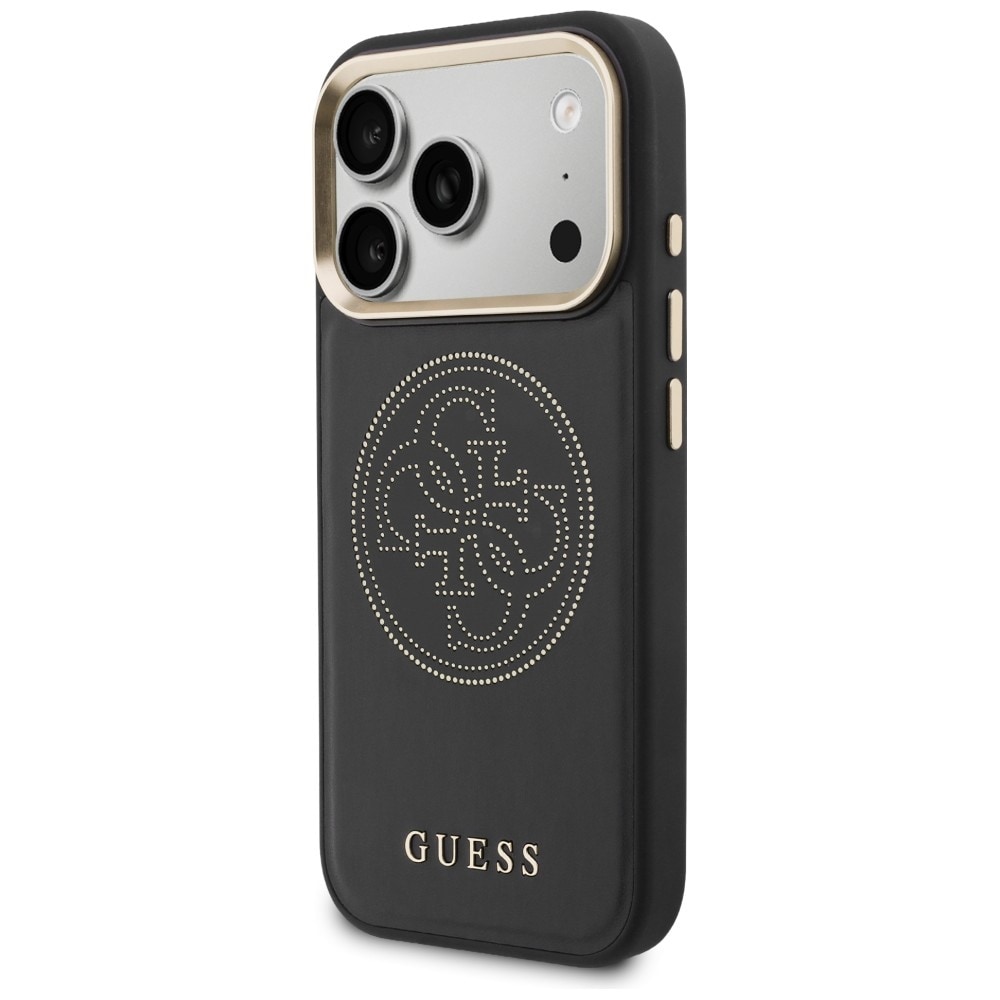 Guess Perforeret 4G MagSafe-etui til iPhone 17 Pro - sort