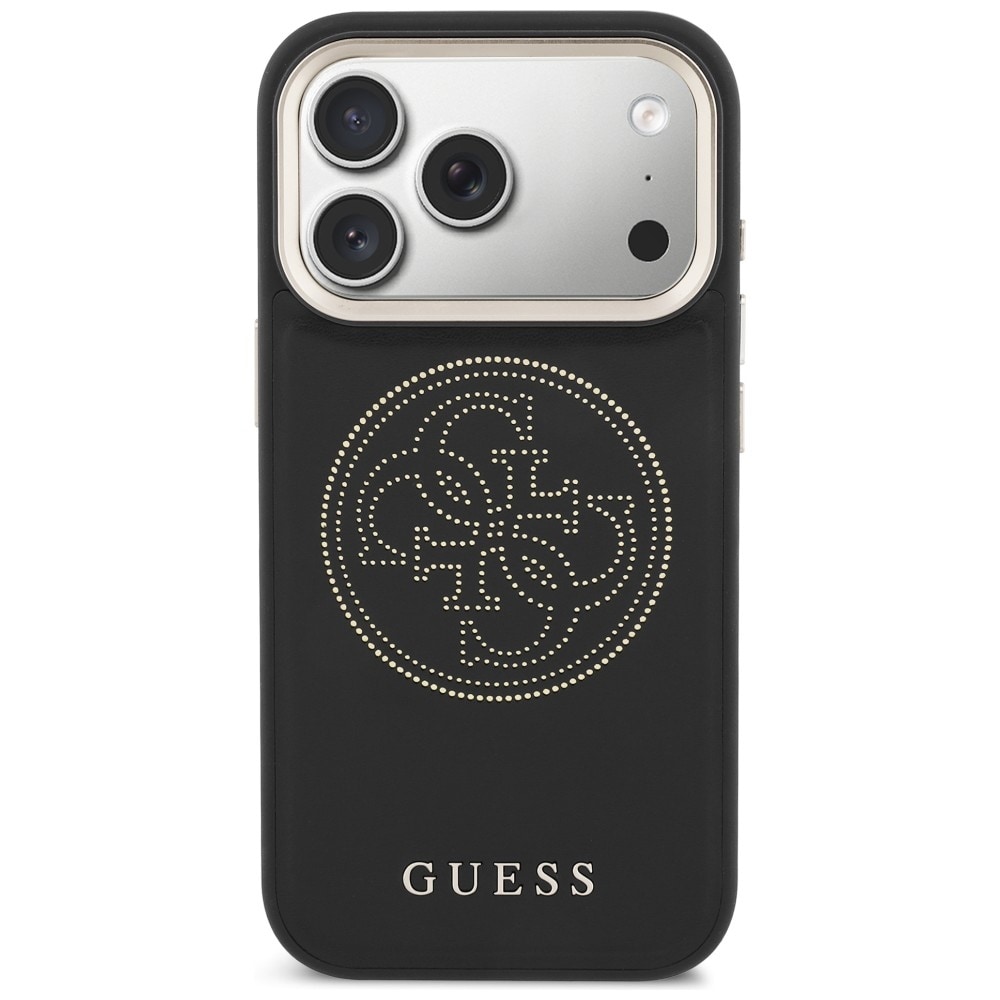 Guess Perforeret 4G MagSafe-etui til iPhone 17 Pro - sort