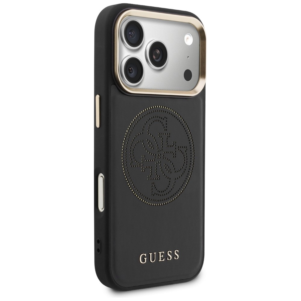 Guess Perforeret 4G MagSafe-etui til iPhone 17 Pro - sort