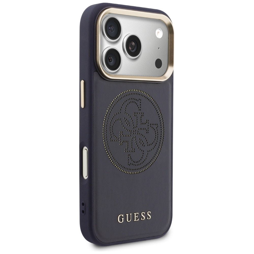 Guess Perforeret 4G MagSafe-etui til iPhone 17 Pro Max - blå