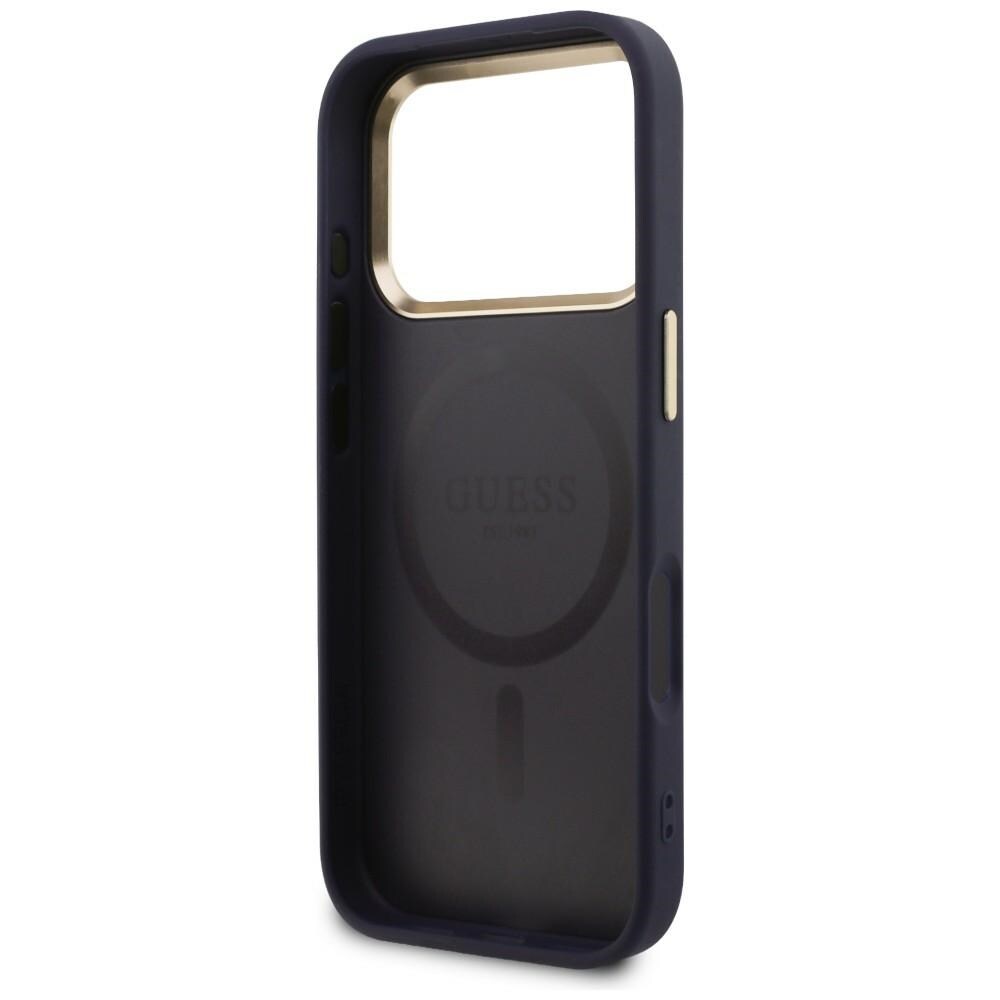 Guess Perforeret 4G MagSafe-etui til iPhone 17 Pro Max - blå