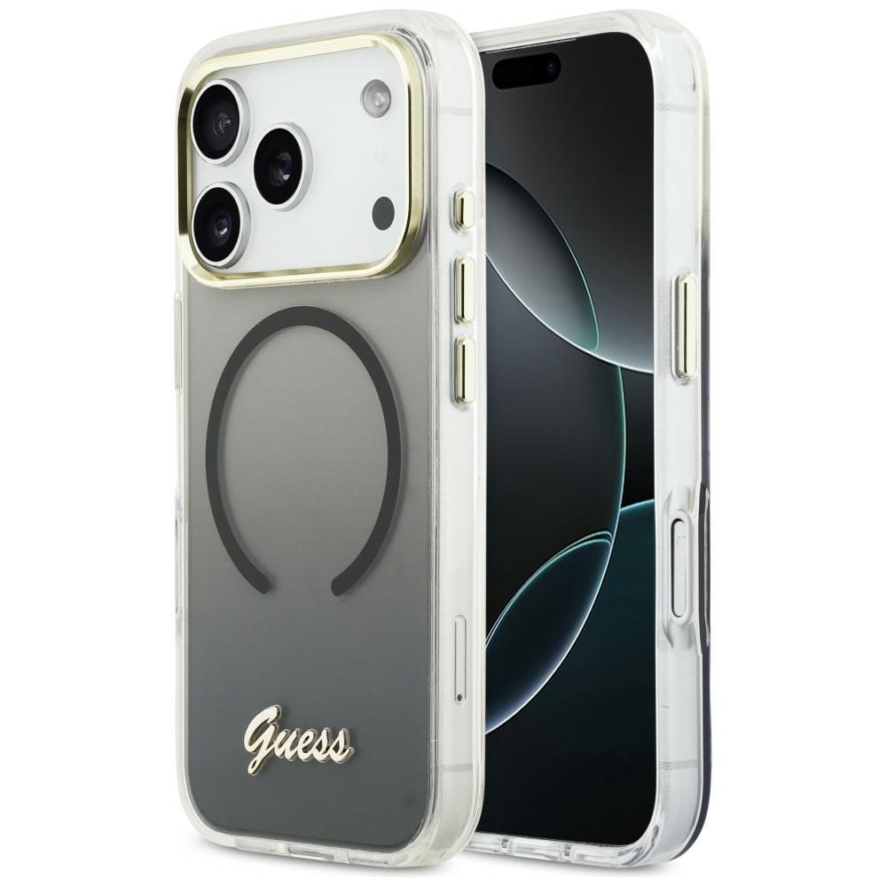 Guess IML Gradient Script MagSafe-fodral i metall för iPhone 17 Pro Max - Svart