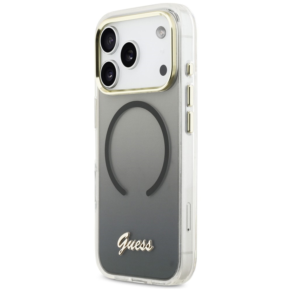 Guess IML Gradient Script MagSafe-fodral i metall för iPhone 17 Pro Max - Svart