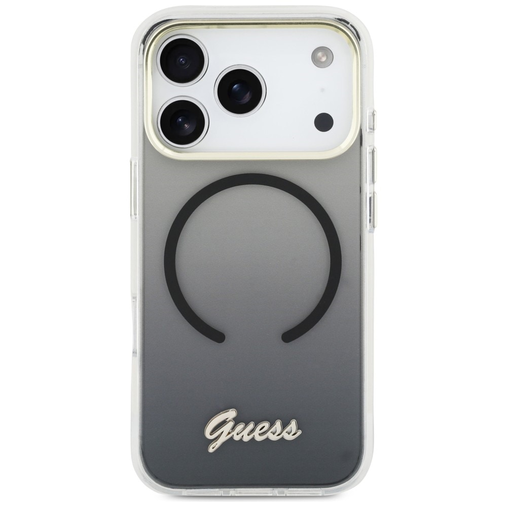 Guess IML Gradient Script MagSafe-fodral i metall för iPhone 17 Pro Max - Svart