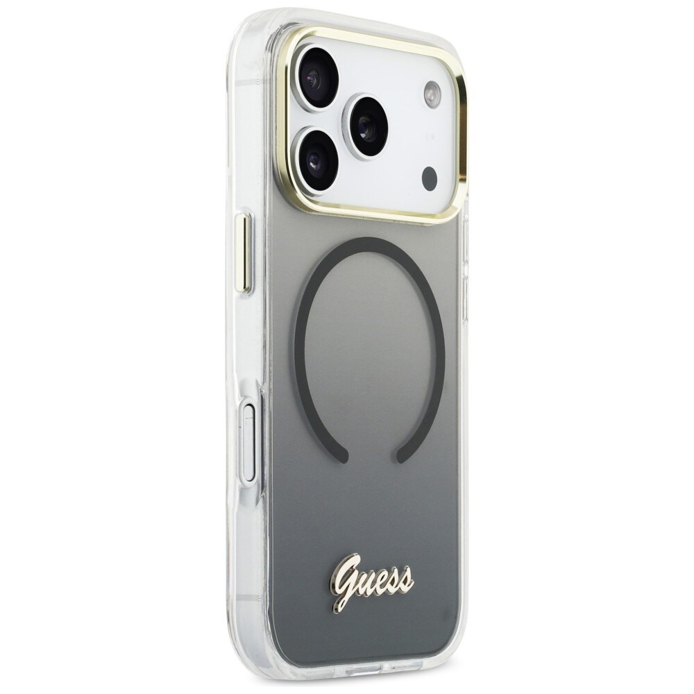 Guess IML Gradient Script MagSafe-fodral i metall för iPhone 17 Pro Max - Svart