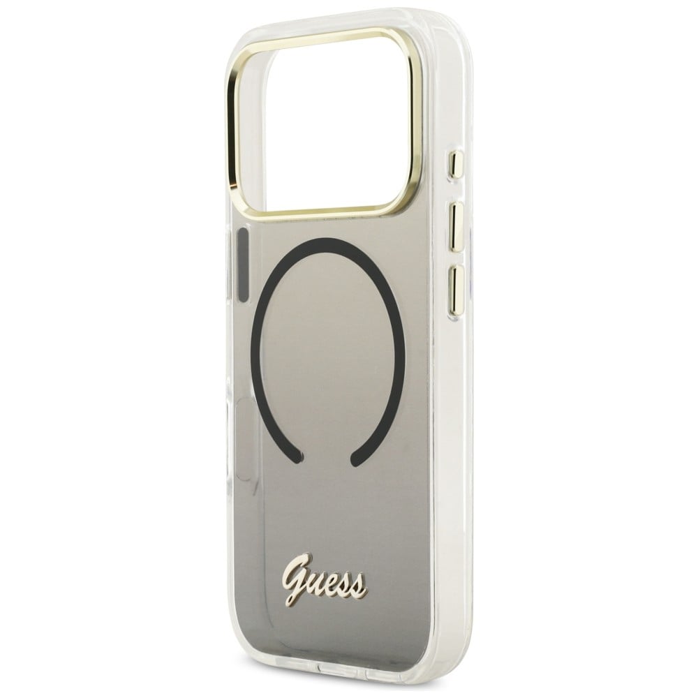 Guess IML Gradient Script MagSafe-fodral i metall för iPhone 17 Pro Max - Svart