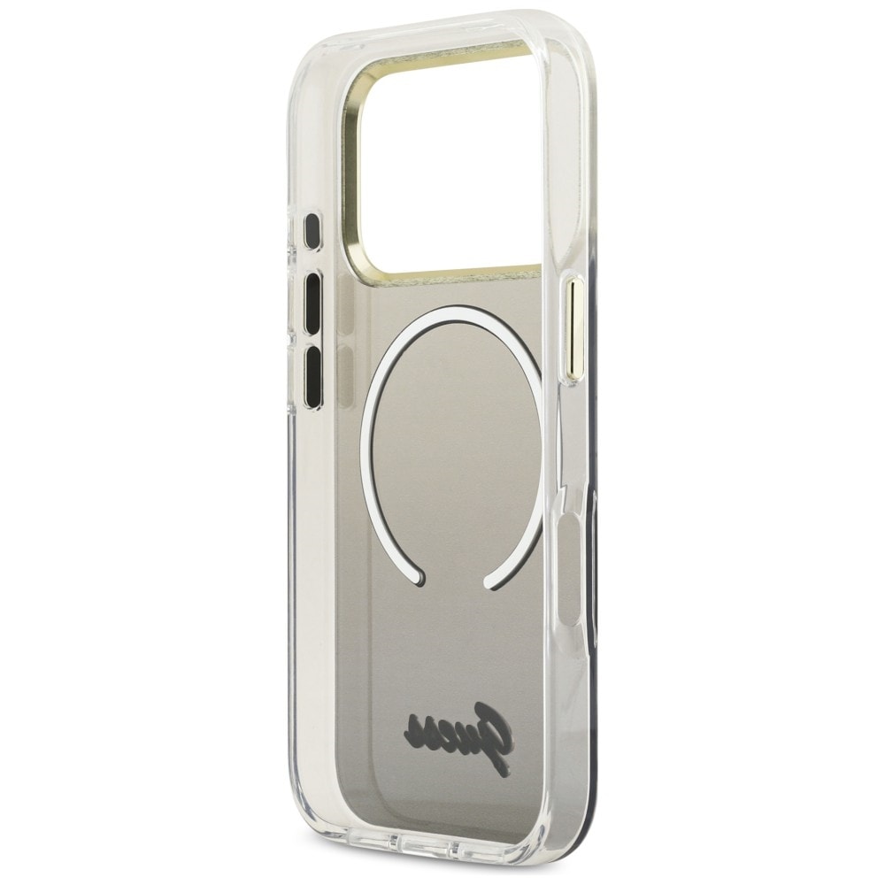 Guess IML Gradient Script MagSafe-fodral i metall för iPhone 17 Pro Max - Svart