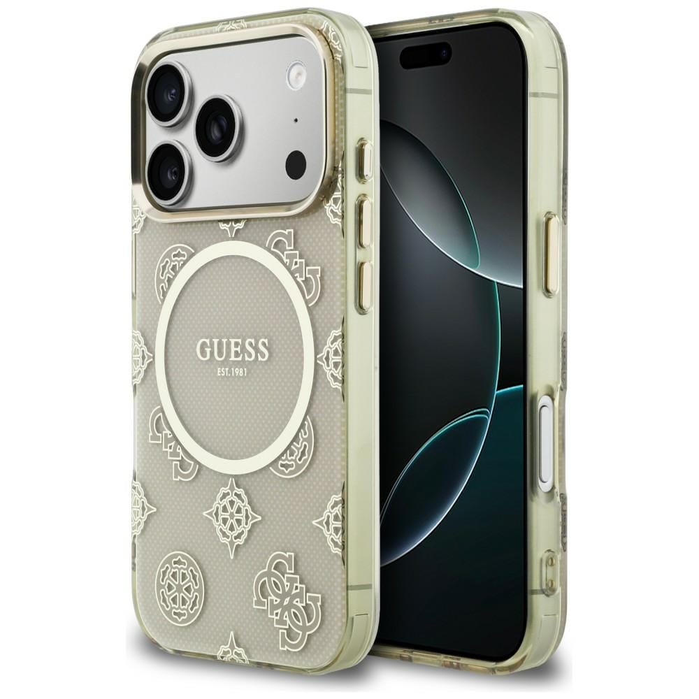 Guess IML Peony Dot MagSafe-fodral för iPhone 17 Pro - Beige