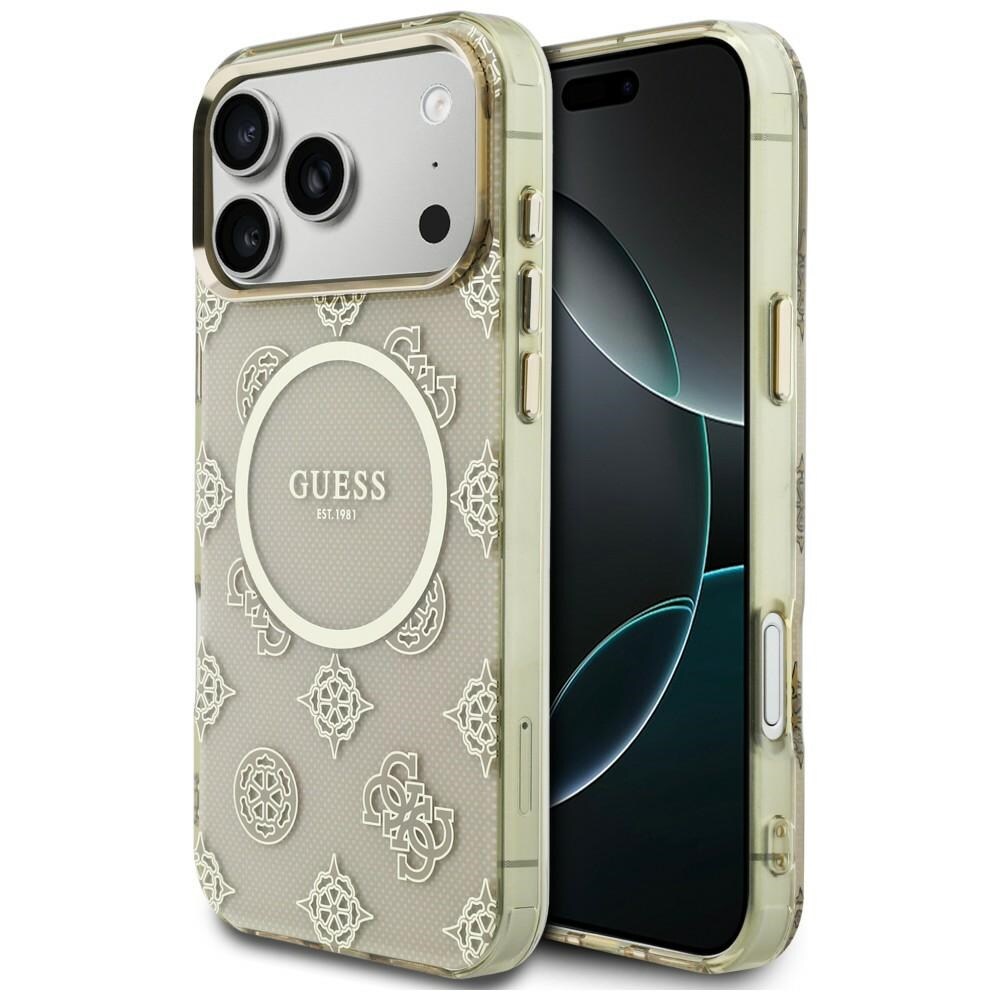 Guess IML Peony Dot MagSafe-fodral för iPhone 17 Pro Max - Beige