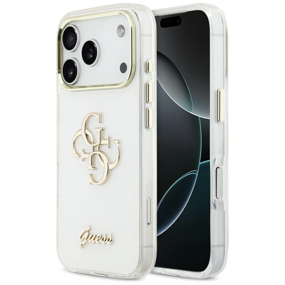 Guess IML 4G Script Metallfodral för iPhone 17 Pro - Vit