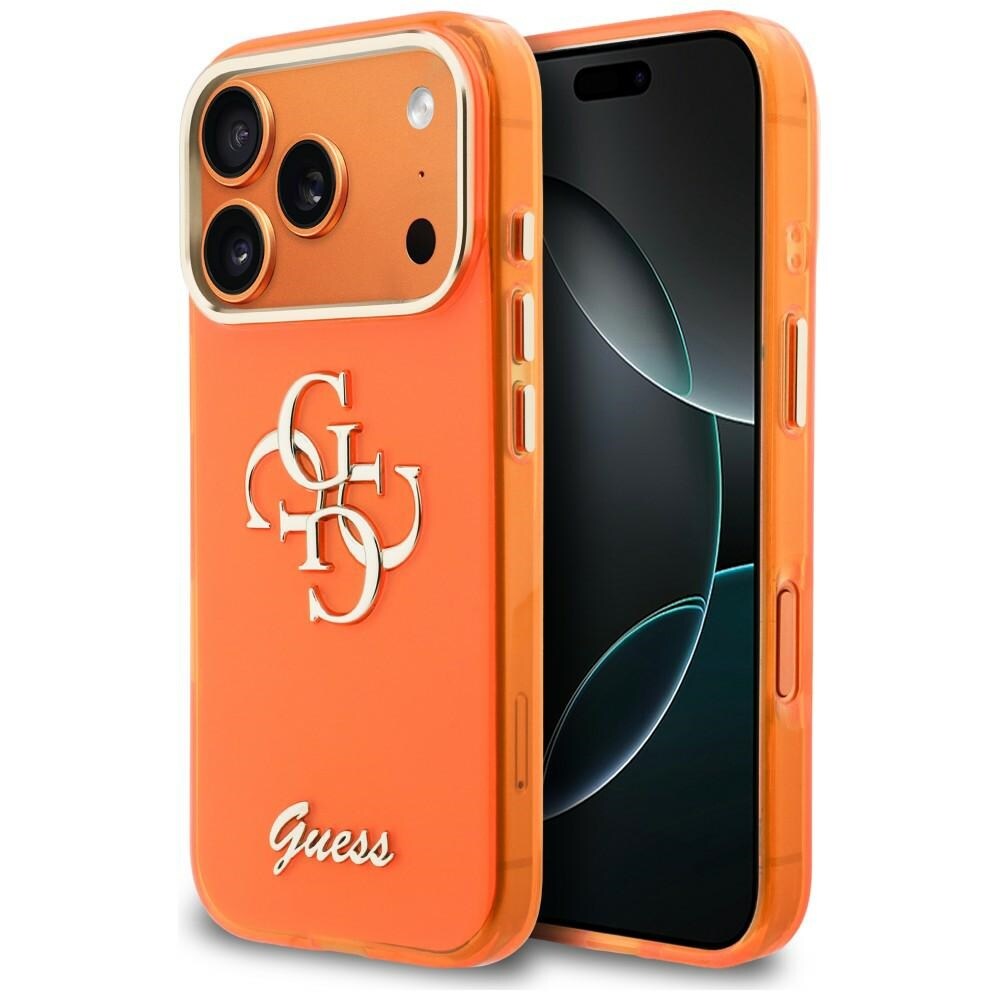 Guess IML 4G Script Metallfodral för iPhone 17 Pro - Orange