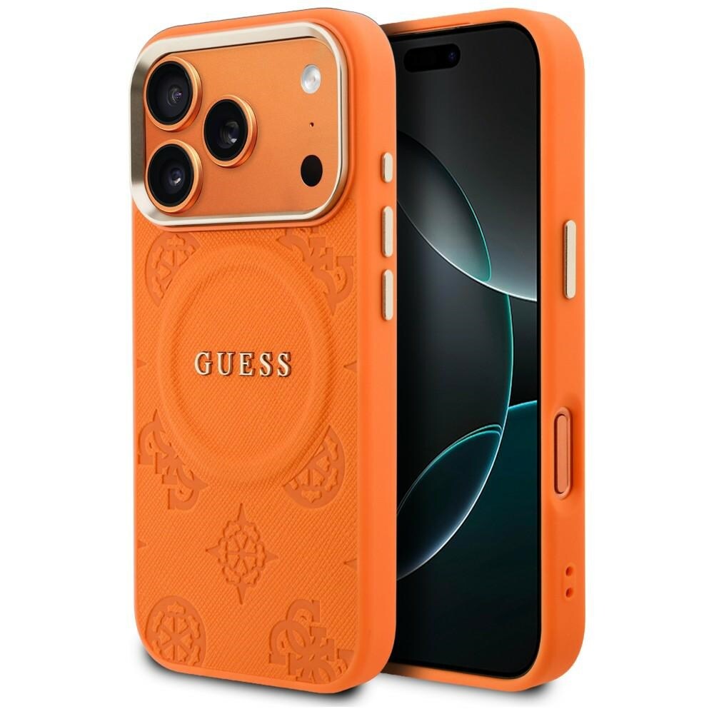 Guess Peony Hot Stamp MagSafe-fodral för iPhone 17 Pro - Orange