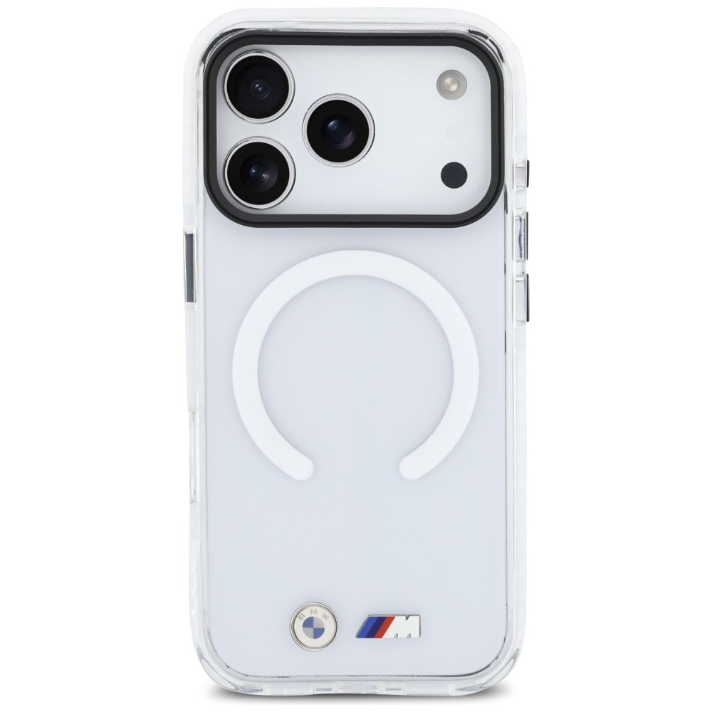 BMW M IML Stødsikkert MagSafe-etui med metallogoer til iPhone 17 Pro Max - Transparent