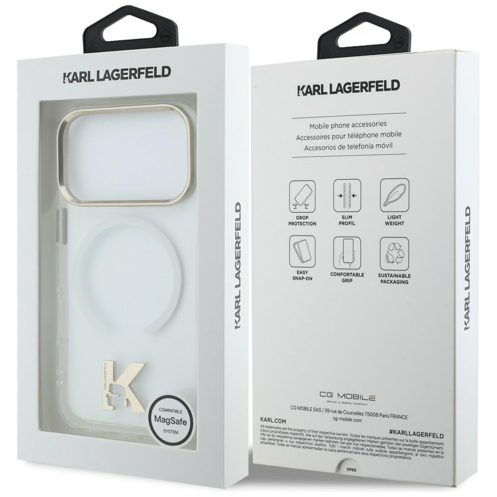 Karl Lagerfeld IML K Head Logo MagSafe-fodral för iPhone 17 Pro - Klar