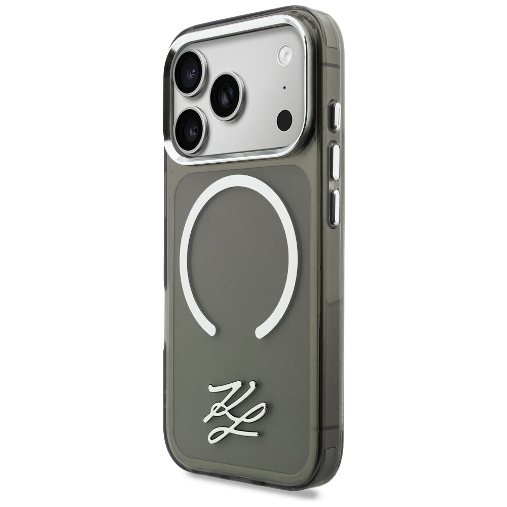 Karl Lagerfeld IML KL Script Logo MagSafe-fodral för iPhone 17 Pro - Svart